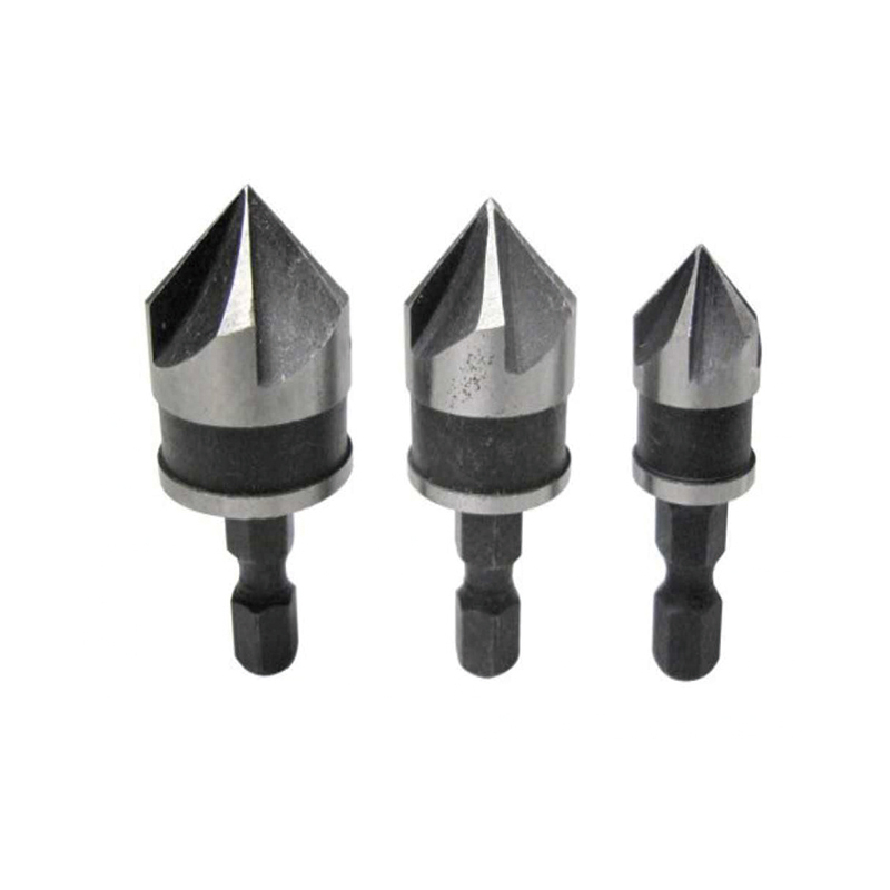 3PCS Sechskantschaft 5 Flöten Holz Senker Bohrer Set für Holzschraube