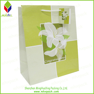 多色的可挑选的花朵印刷纸质礼品包装手提袋