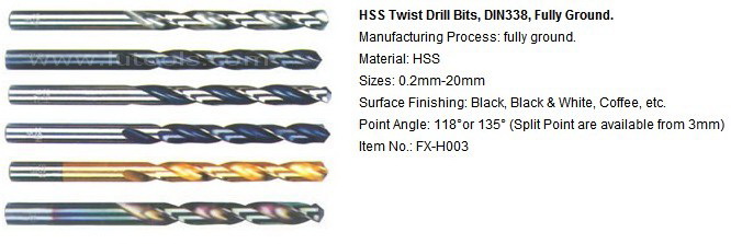 Mit Titan beschichtete HSS gerade Shank -Twist -Bohrer Bits