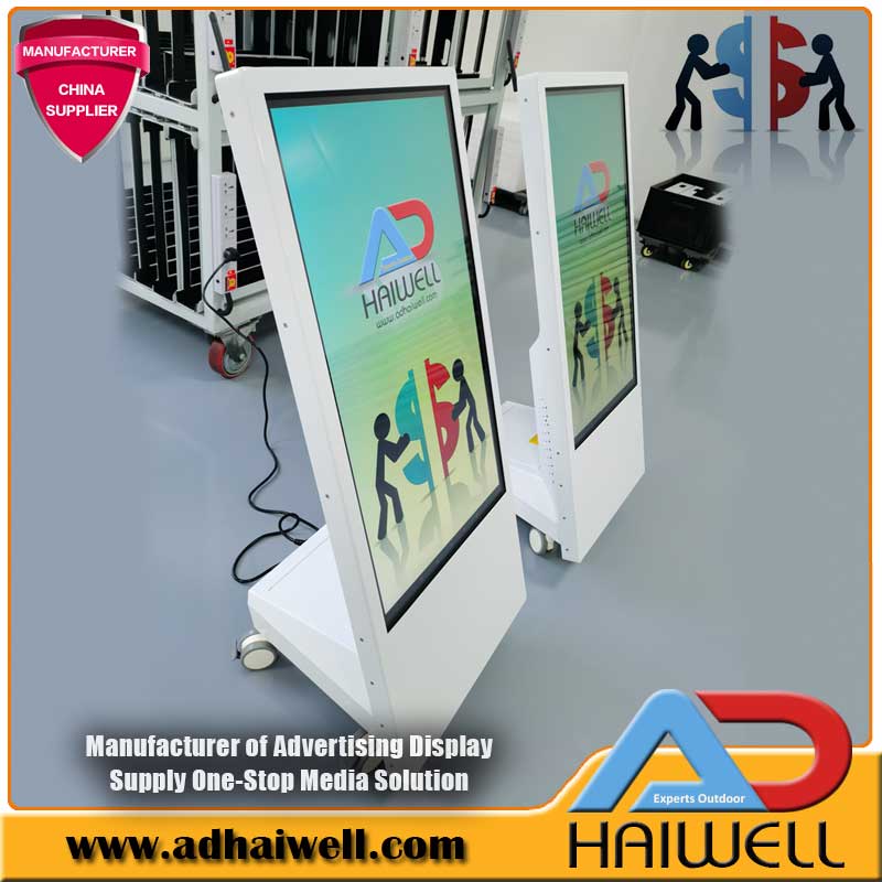 Tragbarer beweglicher LCD-Bildschirm für digitale Beschilderung, batteriebetrieben