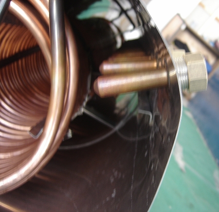 Tanque de bobina de cobre a presión Calentador de agua solar