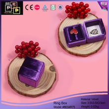 Pink Store Package Purple Color Velvet Hand Made Square Ring Box