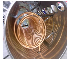 Calentador de agua solar presurizado al aire libre de la bobina de cobre