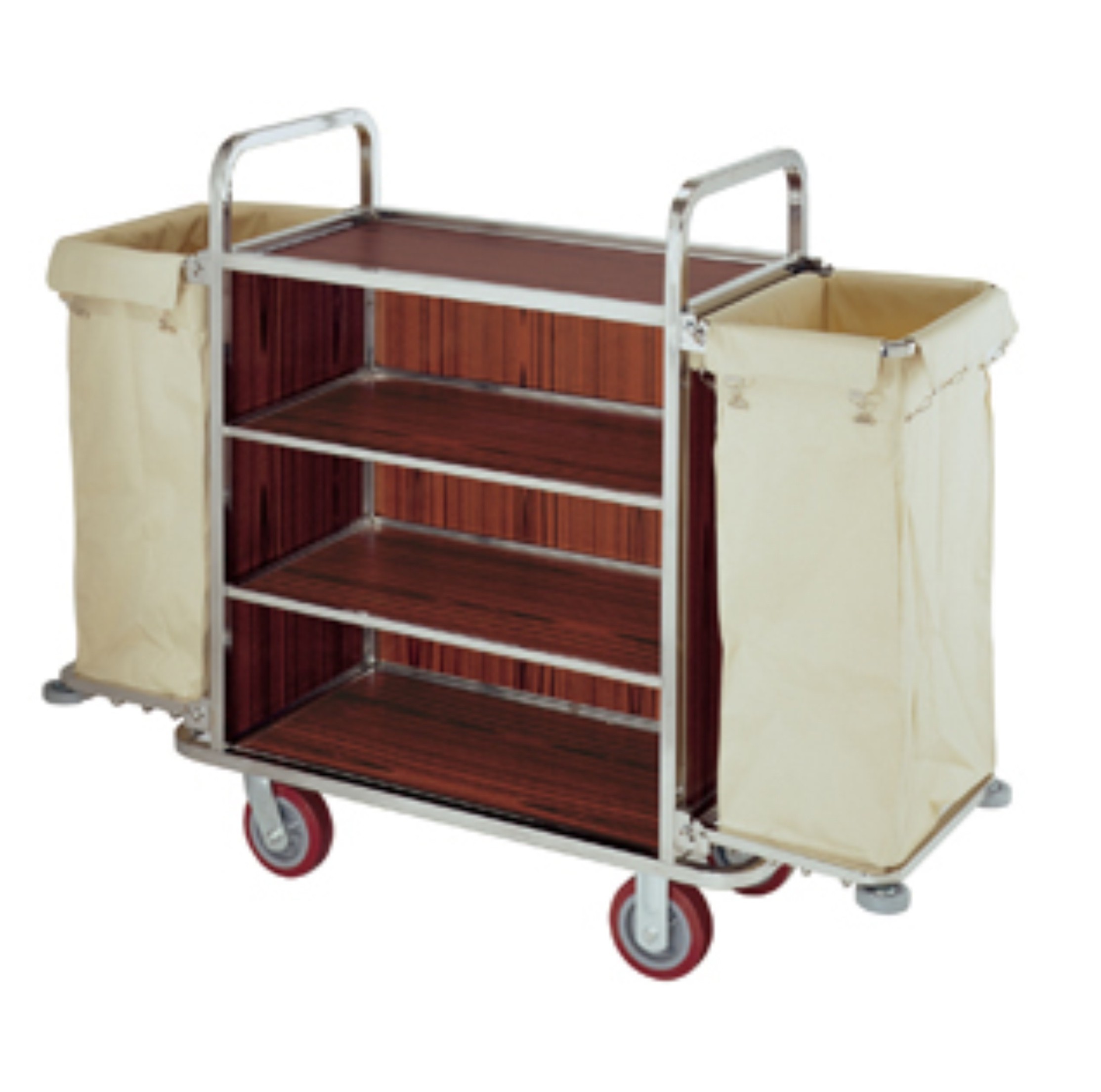 Hotel Stainless Steel Housekeeping Cart, Maid′s Cart, Linen Trolley (FW