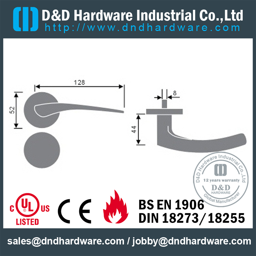 厂家专业生产不锈钢门把手 精铸 - DDSH013