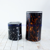 Yayun New design handmade black amber empty cylinder tortoise candle jars 