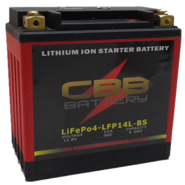 12.8V 6ah LiFePO4 Motorcycle Battery LFP14L-BS