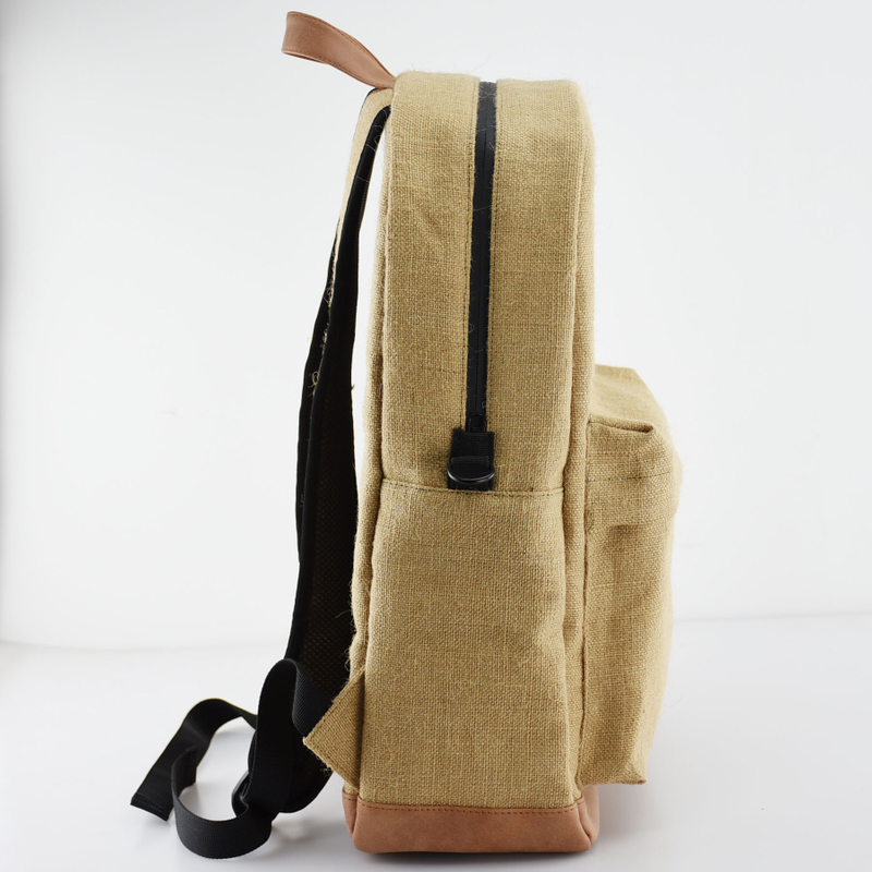 Jute Smell Proof Odor Eliminating Backpack with dual zipper from China Manufacturer Ming Hui