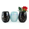 Unique Blue White Black Spots Egg Shape Design Glass Candle Jars and candle holders 