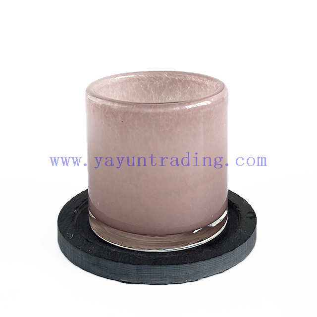 Wholesale Glass Candle Jars Handmade Pink Candle Vessels