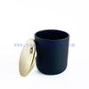 Customized Glass Candle Holder With Gold Ceramic Lid