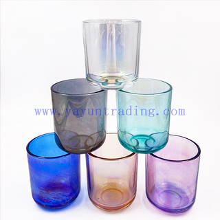 Wholesale 16oz Iridescent Candle Jar with Lid Round Bottom Popular Style Empty Vessels