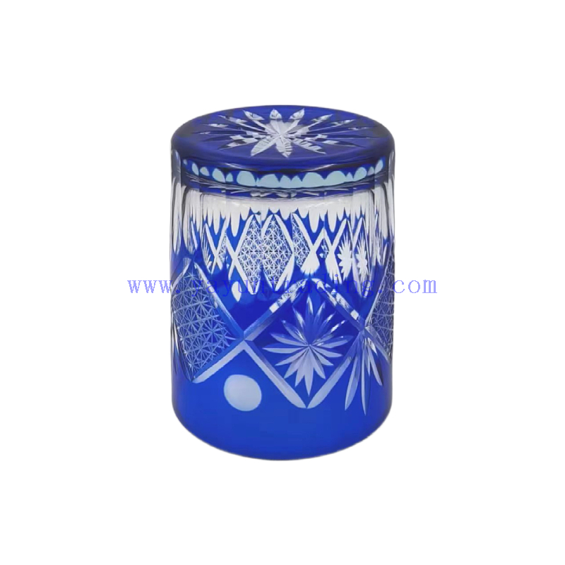 2023 Yayun handmade cobalt blue glass tumbler
