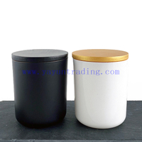 Customized Black White Candle Jars for Home Decoration Empty Glass Candle Vessels