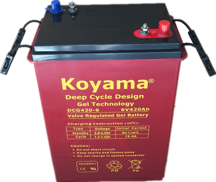 6V380AH Deep Cycle Gel Battery DCG380-6 for boat