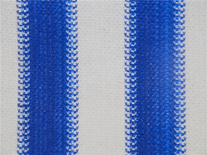 Seis agujas de 180 g / m2 red de sombra de cinta mono blanco y azul