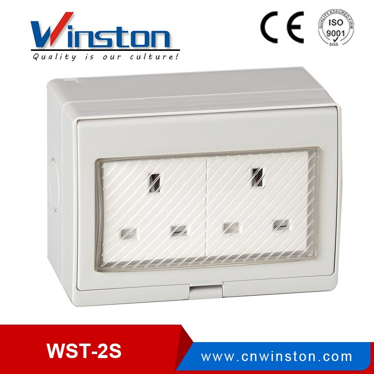 Британский WST-2S IP55 Водонепроницаемый 2 Gang Открытый электрические розетки