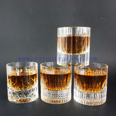 200ml crystal custom rocking whiskey glasses Vintage personalized glass whisky tumbler with sand etched