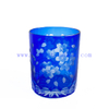 Hot Sale Blue Cylinder Shaped Shot Glass Cup/ Cocktail Juice Glass Cup