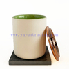 Custom Matte Iridescent Candle Vessels Ceramic Empty Candle Container Beige Candle Jar