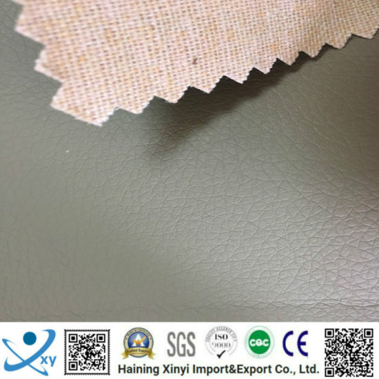 Sofa Fabric PU Artificial Leather/Synthetic Sofa Leather Bonding with Fleece for America Markets