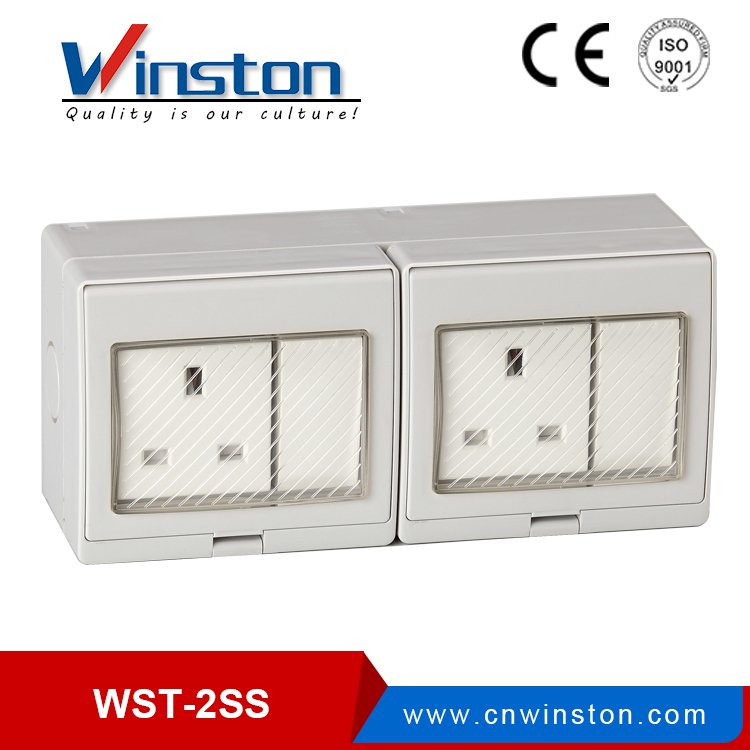 WST-2SS Настенный выключатель IP55, 2 гнезда, 2 гнезда