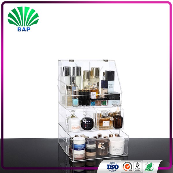 Clear Acrylic Displays Cosmetic Organiser with Drawers Lucite Makeup