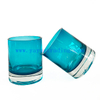 Customized Top Unique Fancy Blue Glass Handmade Decorative Candle Jar