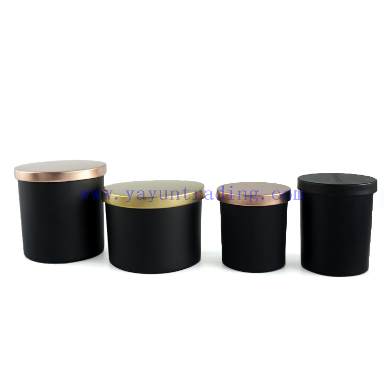 Luxury Electroplate Glass Candle Jar 16z Empty Round Candle Holder