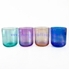 16oz Round Custom Colored Electroplated Glass Candle Jars