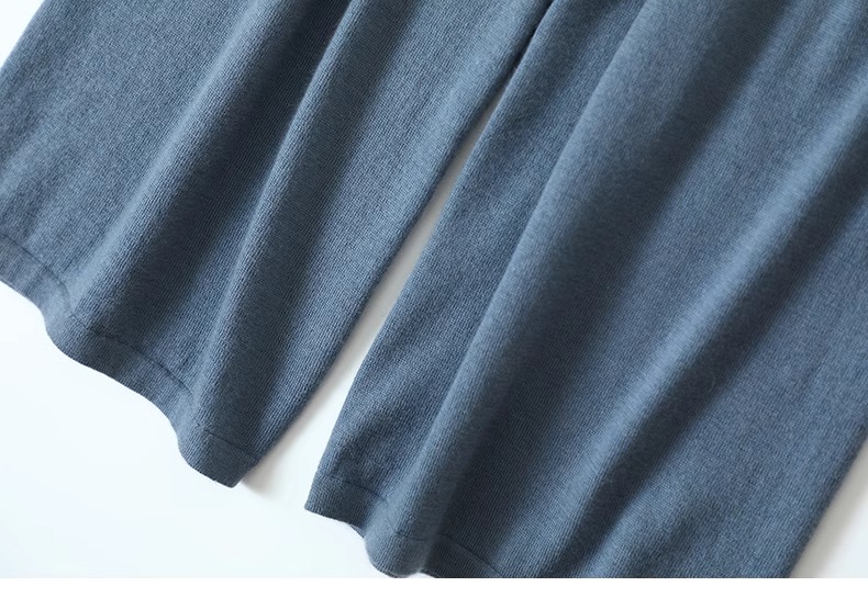Lady Casual Wide Leg Cashmere Pants အသေးစိတ် ၂