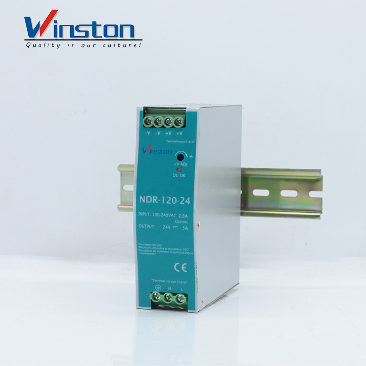 Winston NDR120-24 Uso industrial Dc 120W 24V 5A Fuente de alimentación de un solo interruptor