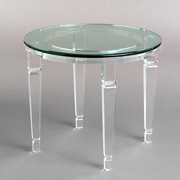 Fancy Clear Acrylic Round Side Table, Round Acrylic Dining Table
