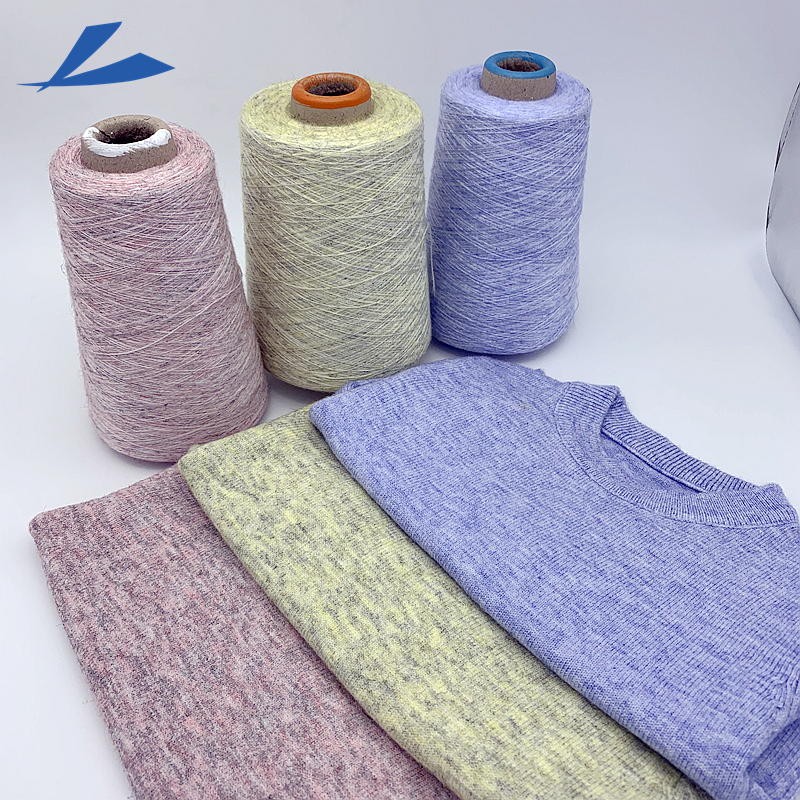 2/48NM Angora like 53% viscose 28% PBT 19% Nylon Knitting Core Spun Yarn