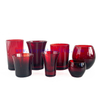 Different Sizes Red Glass Tumblers For Drinking Juice Cup Whisky Glassware