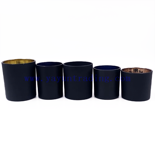 Home Decoration Candle Jars Frosted Glass Luxury Customized Creative Cylinder Containers