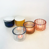 Creative Thick Wall Ribbed Glass Candle Jars Decorative Empty Holders Wedding Scented Home Decor Vessels with Lids