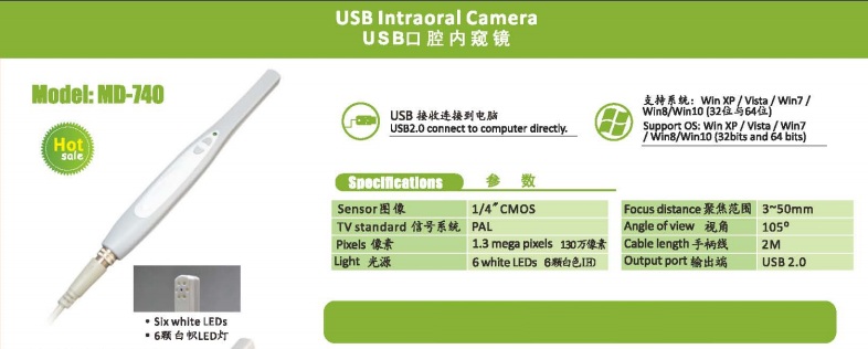 Best Selling CMOS USB Oral Camera MD740