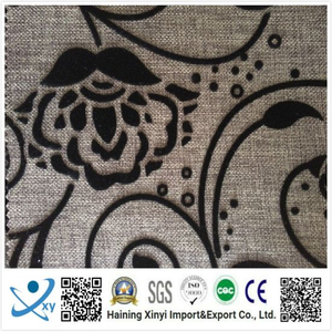 The Spanish Style Flock Fabric, Yarn Count 50d*50d 55GSM Flocked Fabric, The New Clothing Fabric Flock Fabric
