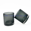 High Quality Shiny Smoky Gray Votive Handblown Glass Candle Jar
