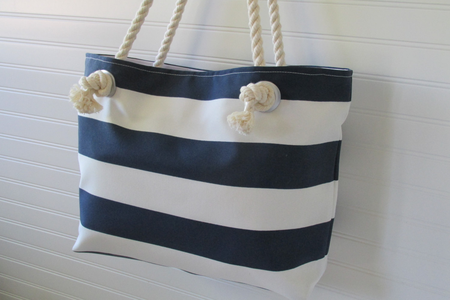 Striped Nautical Design Beach Shopping Shoulder Bag