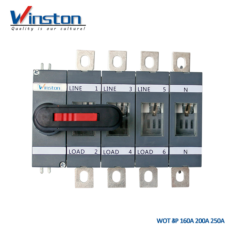 Interruptor de aislamiento de carga industrial WOT 4pole 160A 200A 250A