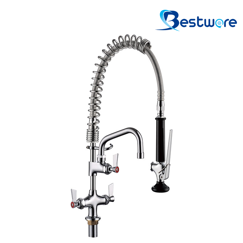 Café Dual Hob Mounted Prerinse Faucet with Pot Filler,Leading manufacturer for Commercial