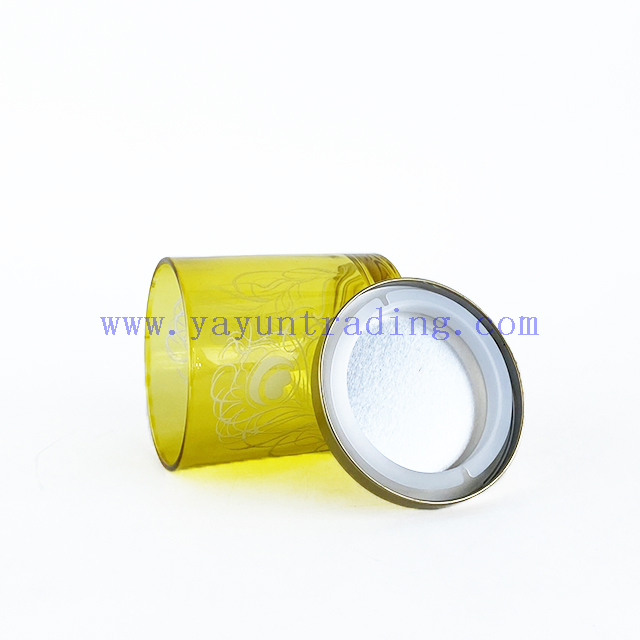 Fancy Yellow Empty Jar High Quality Glass Candle Vessels With Tin Lid