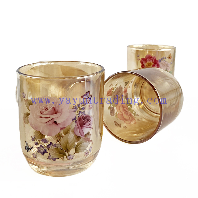 Colored 8oz Glass Amber Round Bottom Glass Jar for Decorations