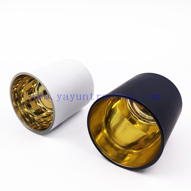 12oz Wholesale Luxury Electroplated Recycled Glass Candle Jars with Lids Gift Boxes