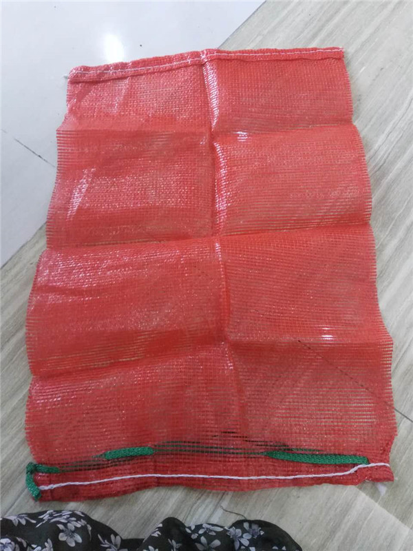 Bolsa de red de malla de plástico rojo HDPE virgen para patata
