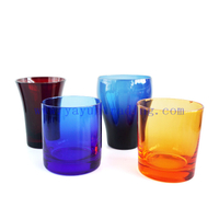 Solid blue amber red wine glass tumbler drinking cup for wedding party Christmas 