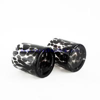 Yayun New design handmade black leopard candle jars 17oz tortoise jars