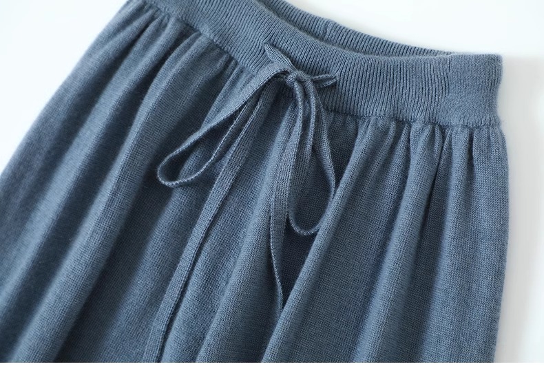 Lady Casual Wide Leg Cashmere Pants အသေးစိတ် ၁